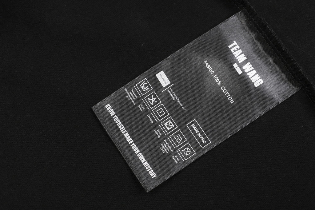TEAM WANG 24SS First-Gen Reflective Logo Print Tee — Black