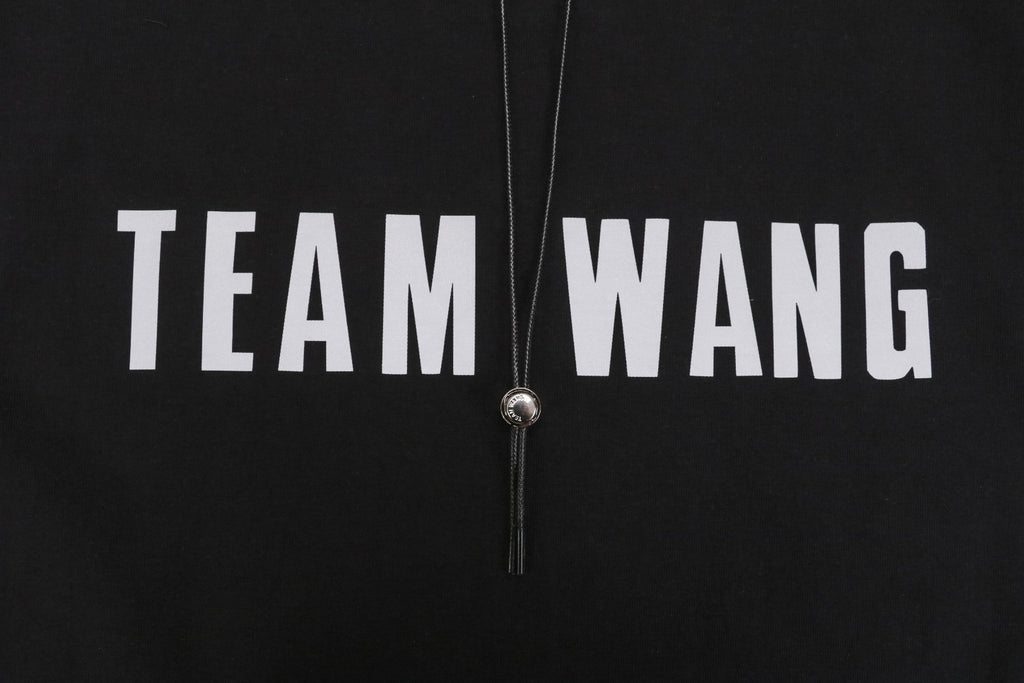 TEAM WANG 24SS First-Gen Reflective Logo Print Tee — Black