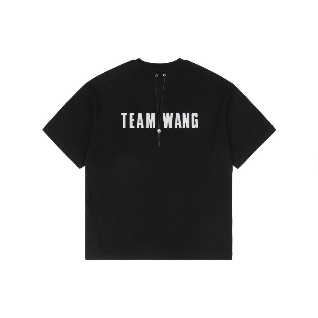 TEAM WANG 24SS First-Gen Reflective Logo Print Tee — Black