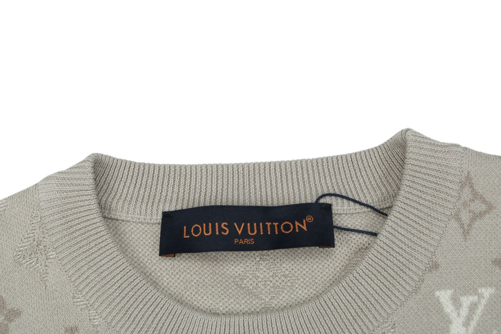 Louis Vuitton Gradient Monogram Allover Jacquard Tee — Stone