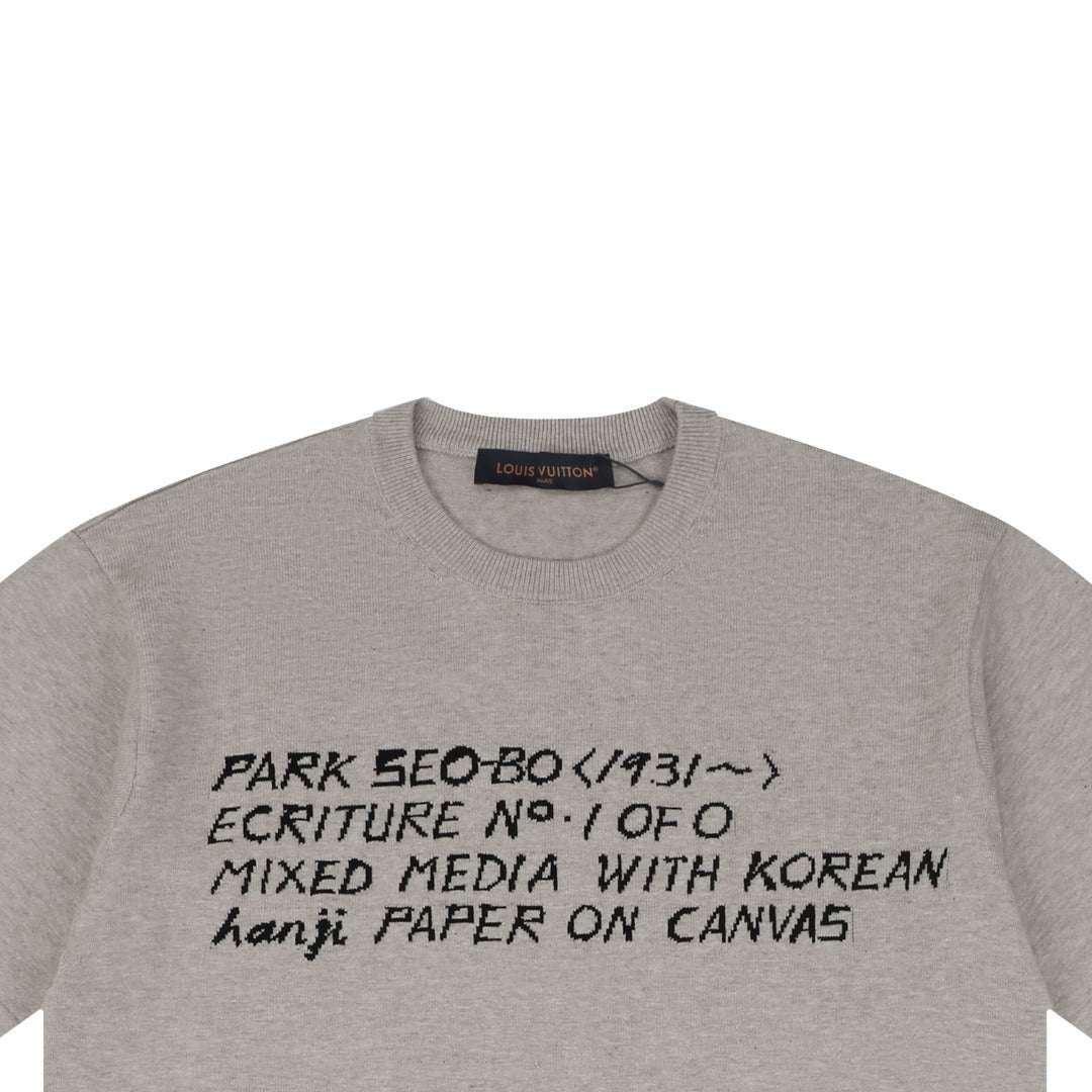 Louis Vuitton x Park Seo-Bo Hand-Lettered Jacquard Tee — Stone