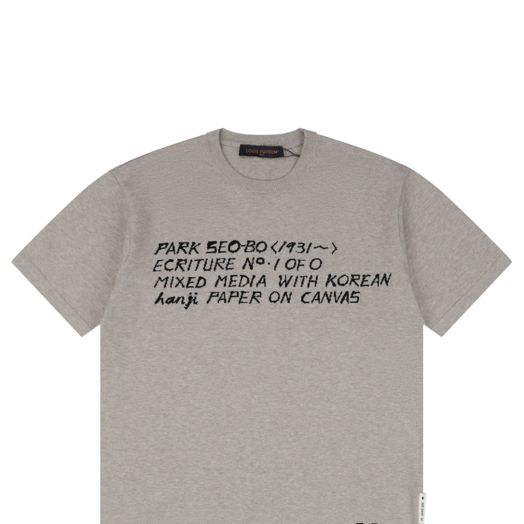 Louis Vuitton x Park Seo-Bo Hand-Lettered Jacquard Tee — Stone