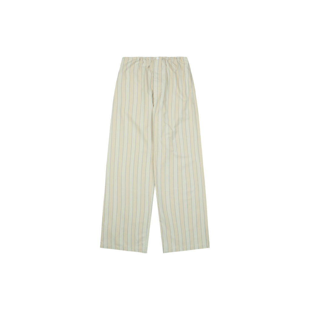 Maison Margiela Vertical Stripe Wide-Leg Trousers — Ecru