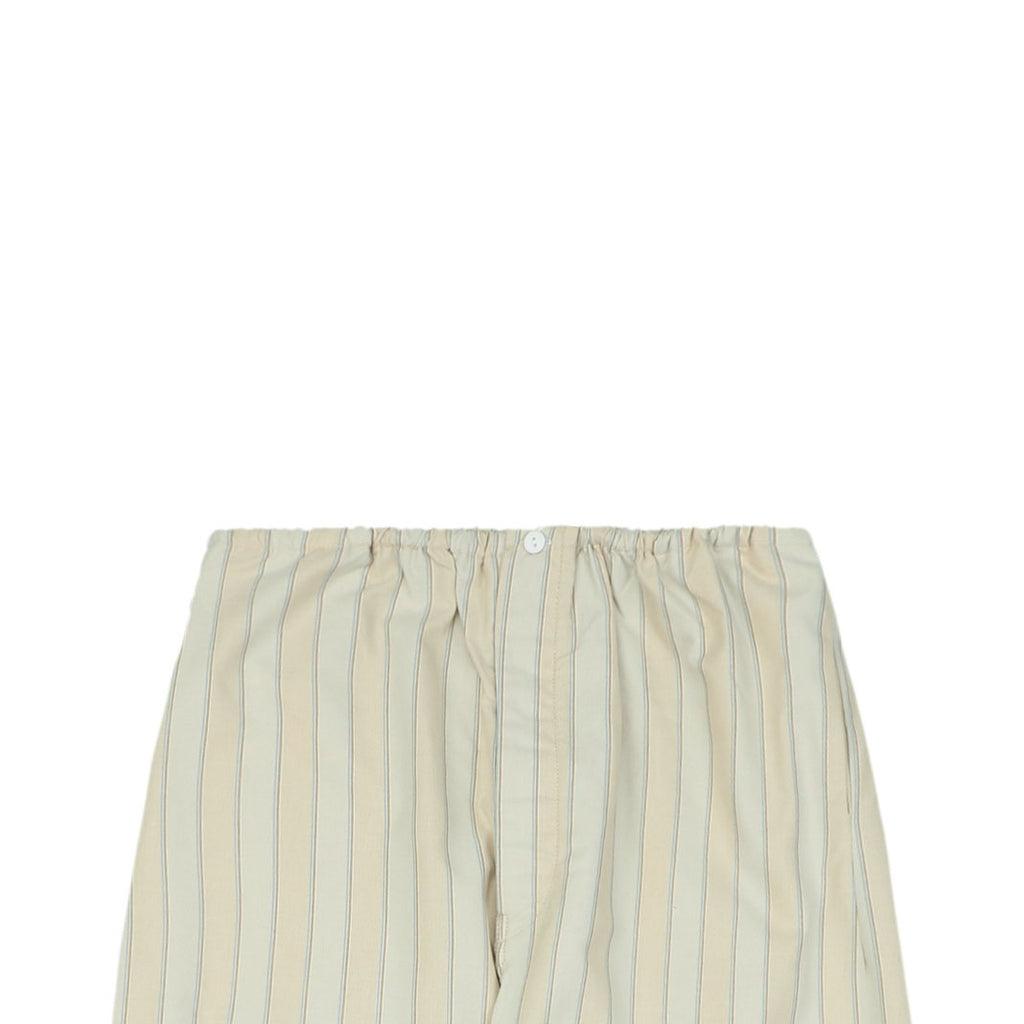 Maison Margiela Vertical Stripe Wide-Leg Trousers — Ecru