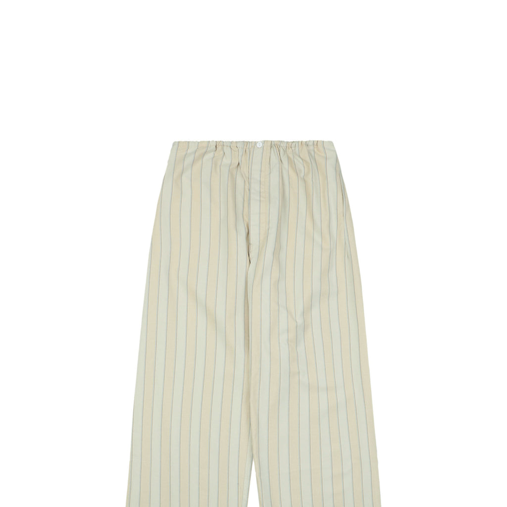 Maison Margiela Vertical Stripe Wide-Leg Trousers — Ecru
