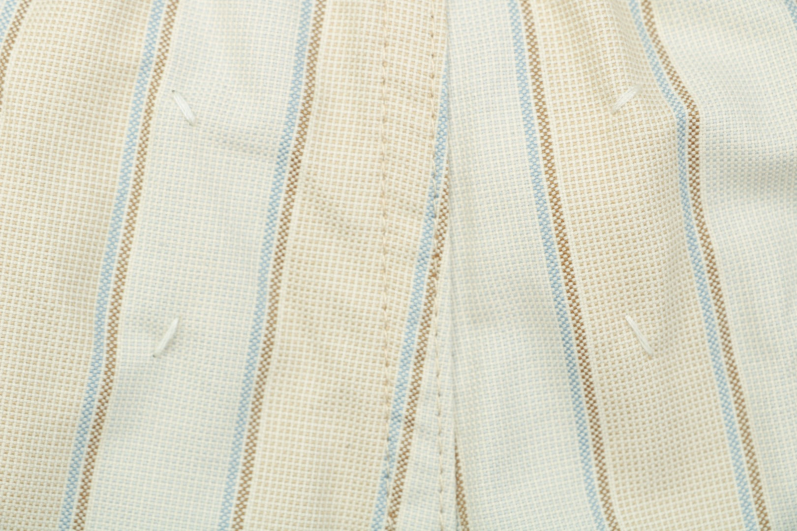 Maison Margiela Vertical Stripe Wide-Leg Trousers — Ecru