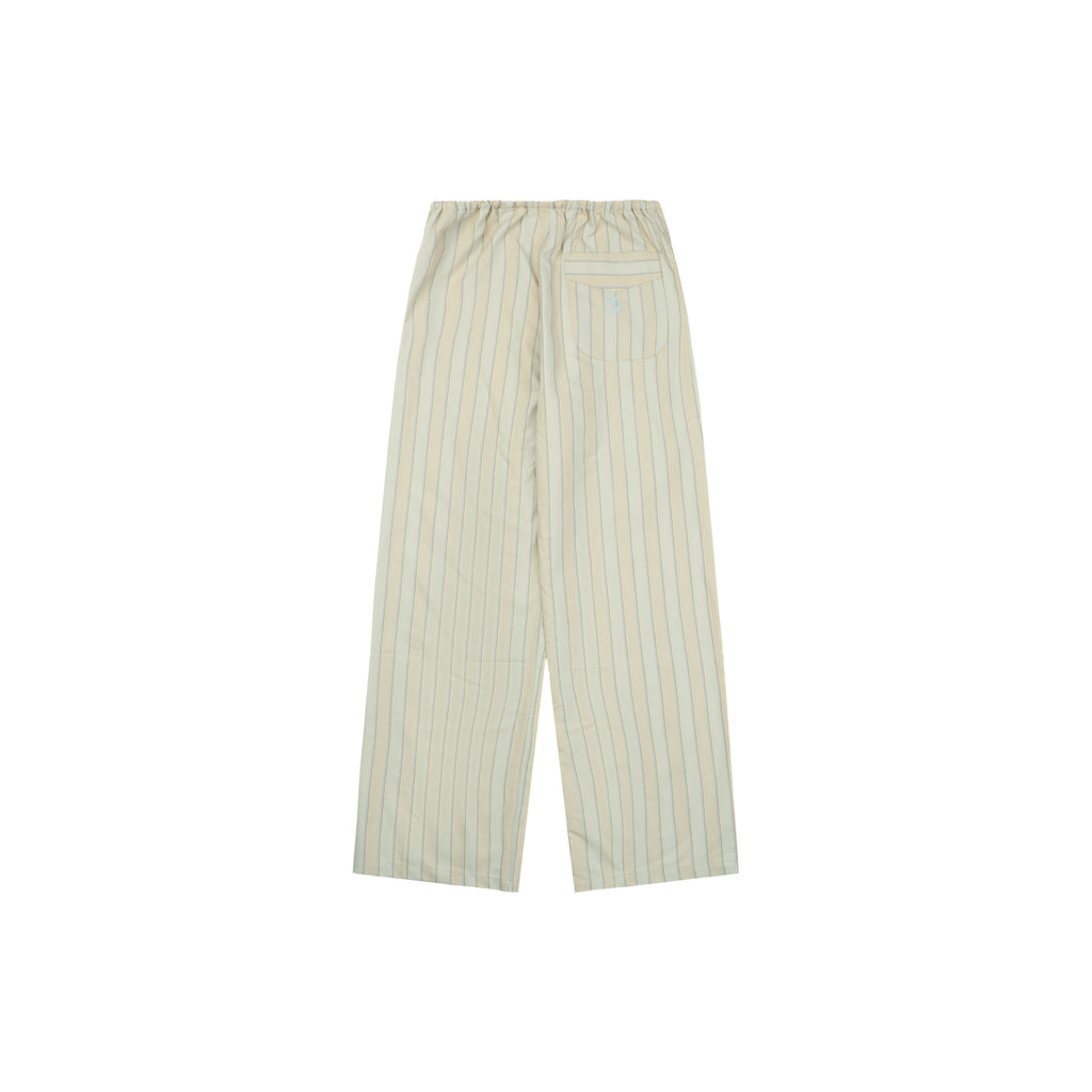 Maison Margiela Vertical Stripe Wide-Leg Trousers — Ecru