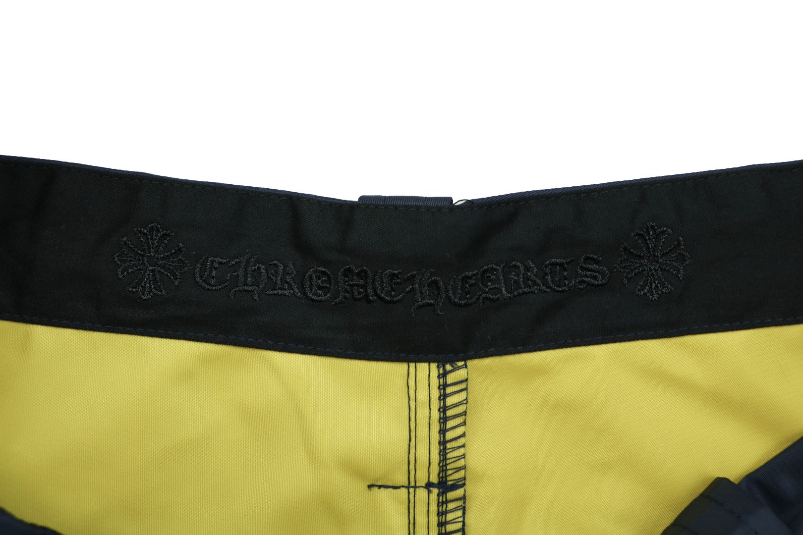 Chrome Hearts 24FW Leather-Panel Lumberjack Cargo Shorts — Navy