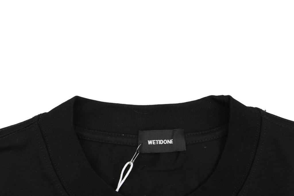 We11done Heart Logo Appliqué Embroidered Tee — Black