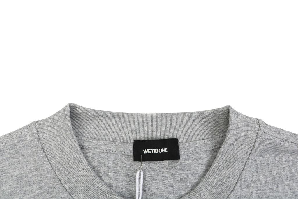 We11done Heart Logo Appliqué Embroidered Tee — Grey
