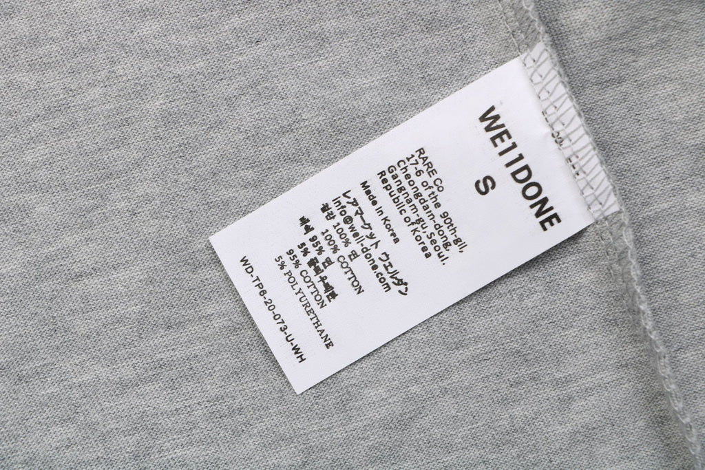We11done Heart Logo Appliqué Embroidered Tee — Grey