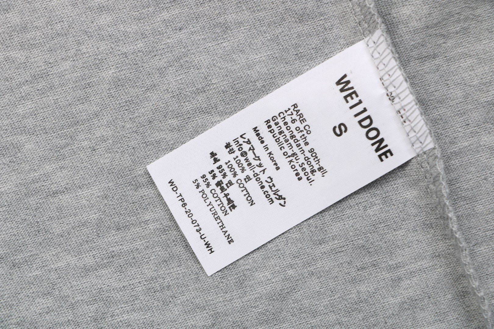 We11done Heart Logo Appliqué Embroidered Tee — Grey