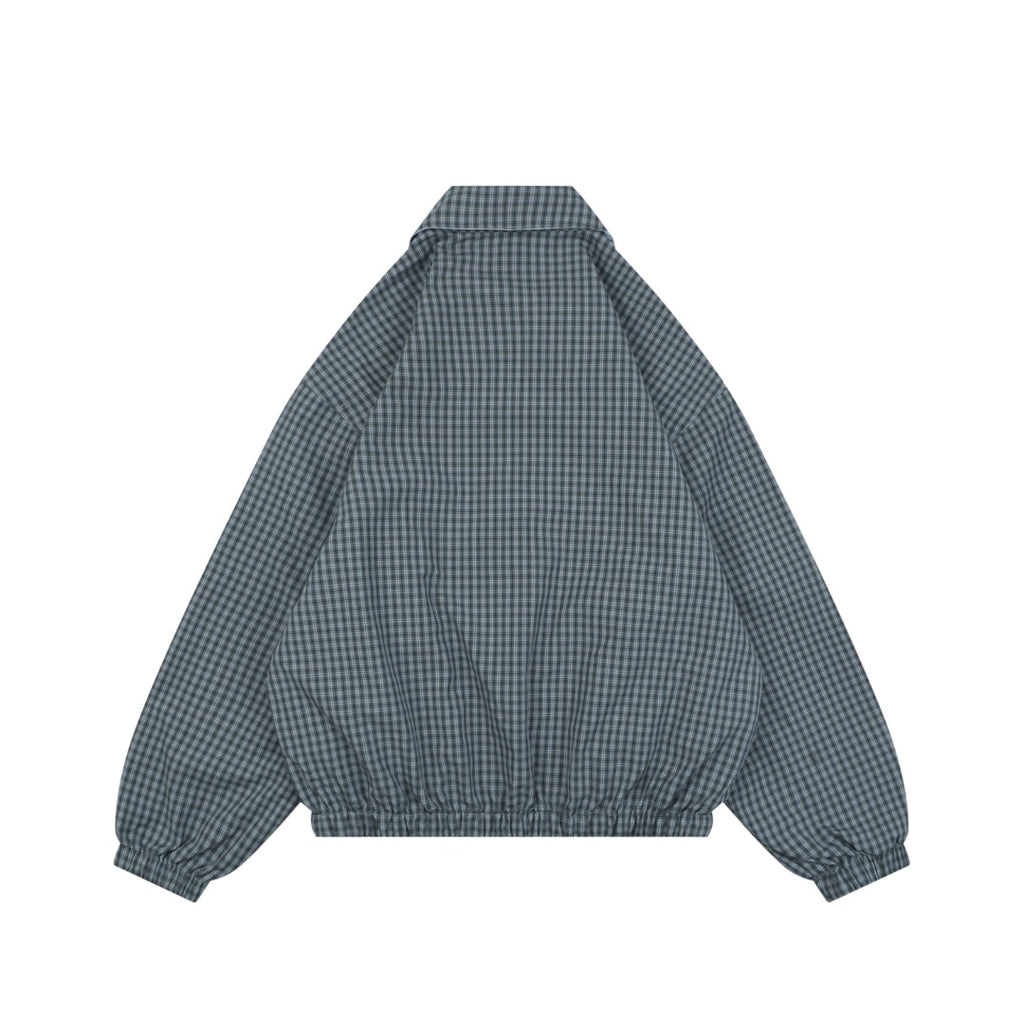 Prada Reversible Houndstooth Check Zip Jacket — Grey/Ice Blue
