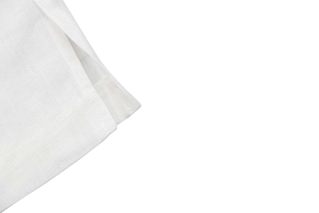 Fendi FF Dashed-Stitch Embroidered Short-Sleeve Shirt — White