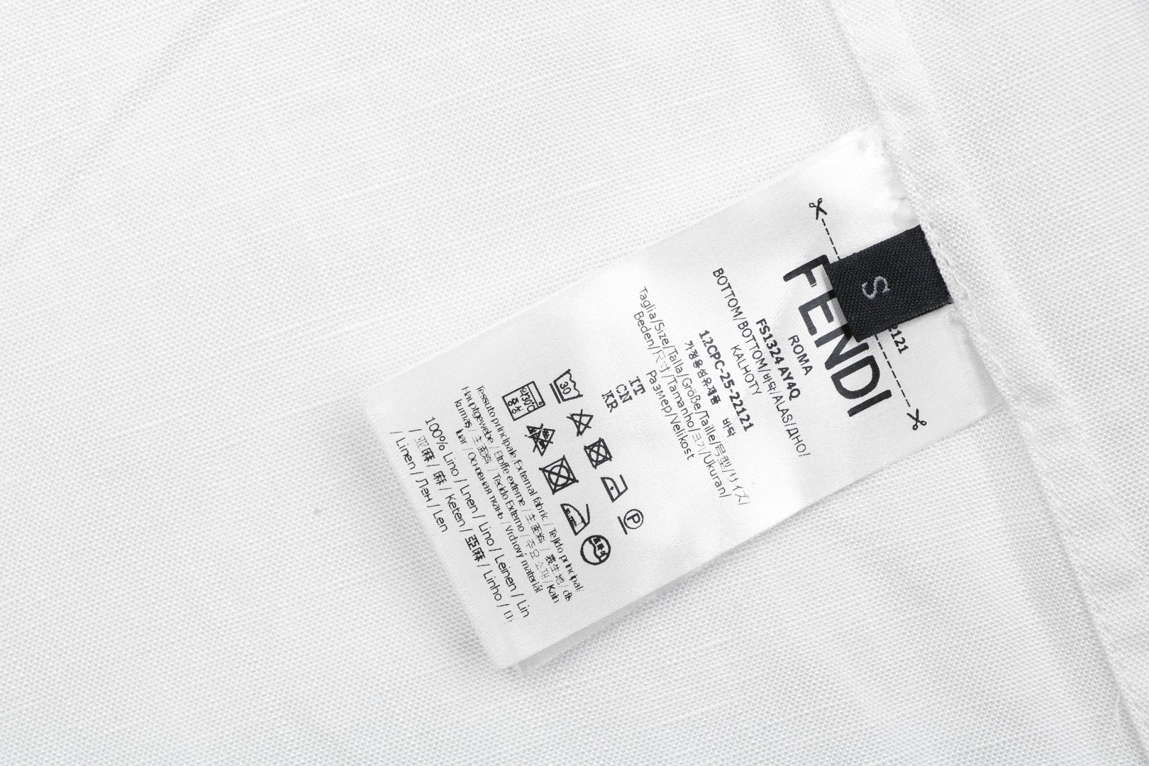 Fendi FF Dashed-Stitch Embroidered Short-Sleeve Shirt — White