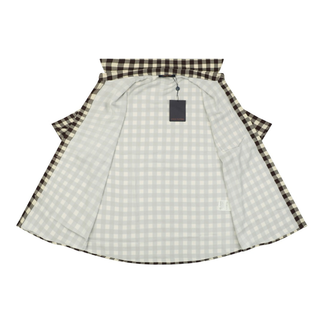 Louis Vuitton Damier Checkerboard Short-Sleeve Shirt — Almond/Brown