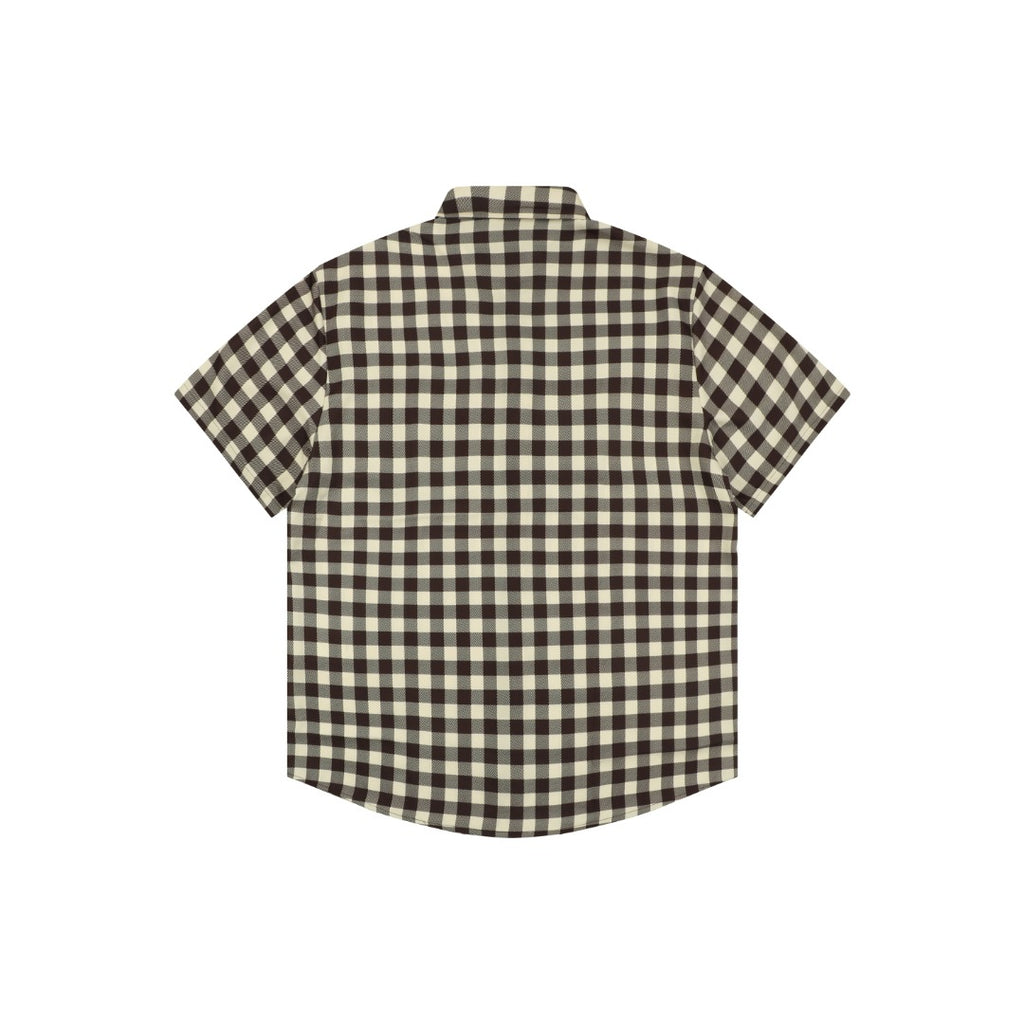 Louis Vuitton Damier Checkerboard Short-Sleeve Shirt — Almond/Brown