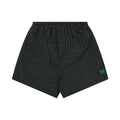 Balenciaga BB Wheat Motif Check Drawstring Shorts — Black/Blue