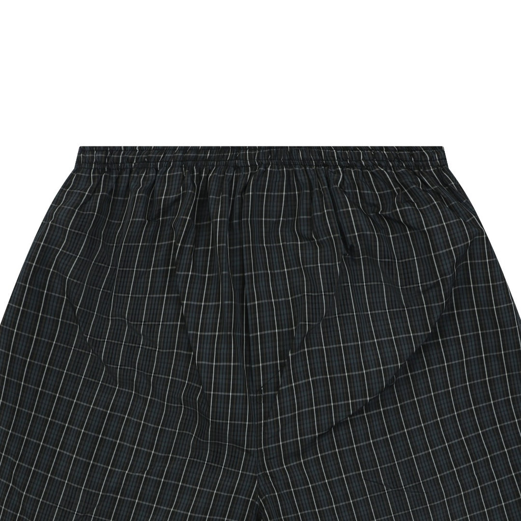 Balenciaga BB Wheat Motif Check Drawstring Shorts — Black/Blue