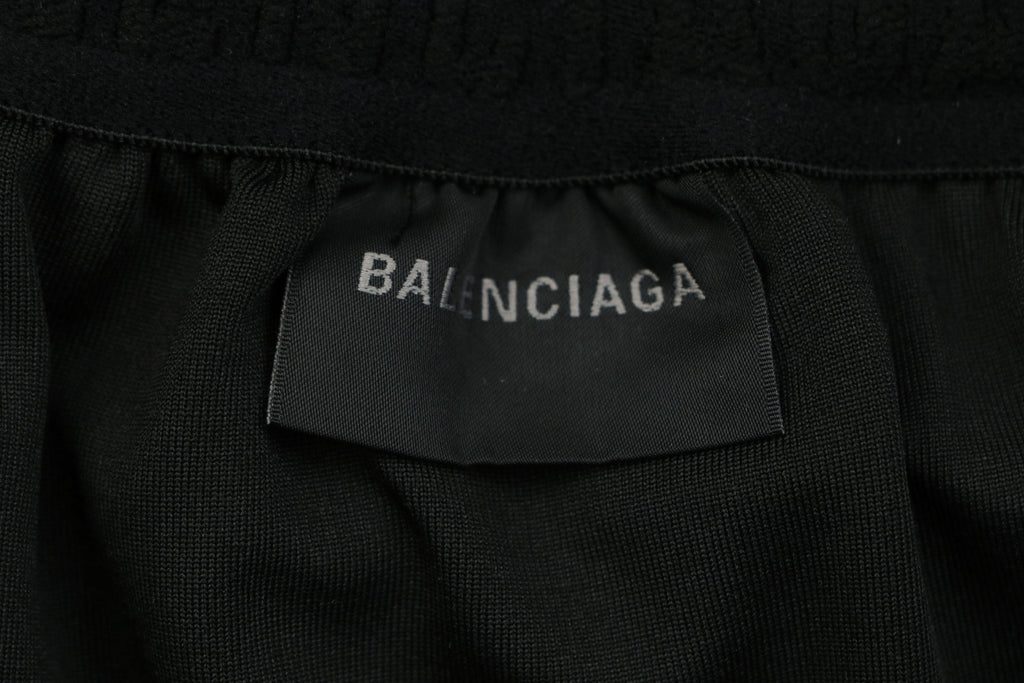 Balenciaga BB Wheat Motif Check Drawstring Shorts — Black/Blue