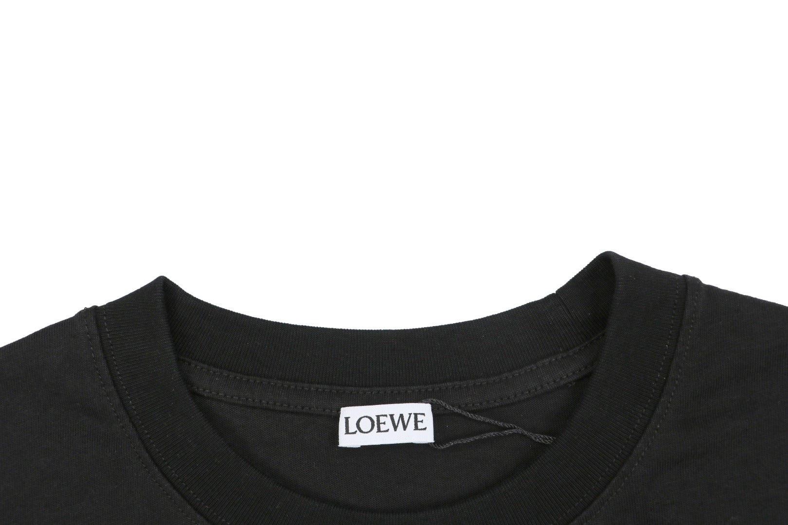 Loewe Chunky-Stitch Anagram Embroidered Tee — Black