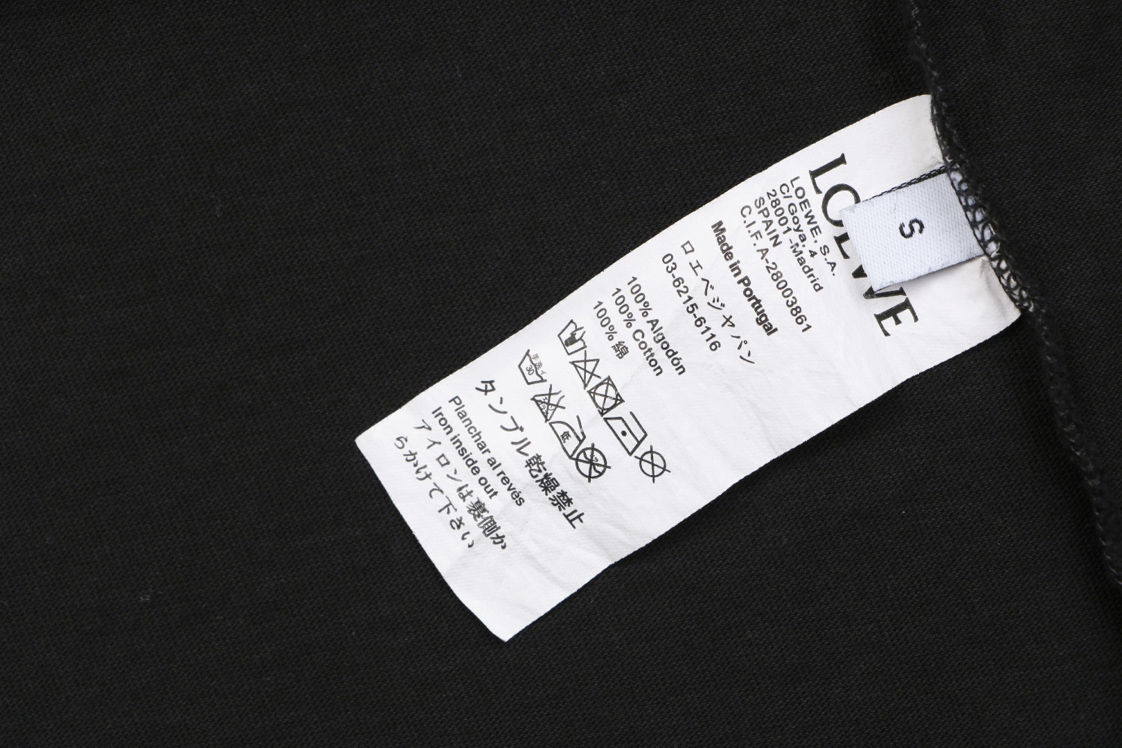 Loewe Chunky-Stitch Anagram Embroidered Tee — Black