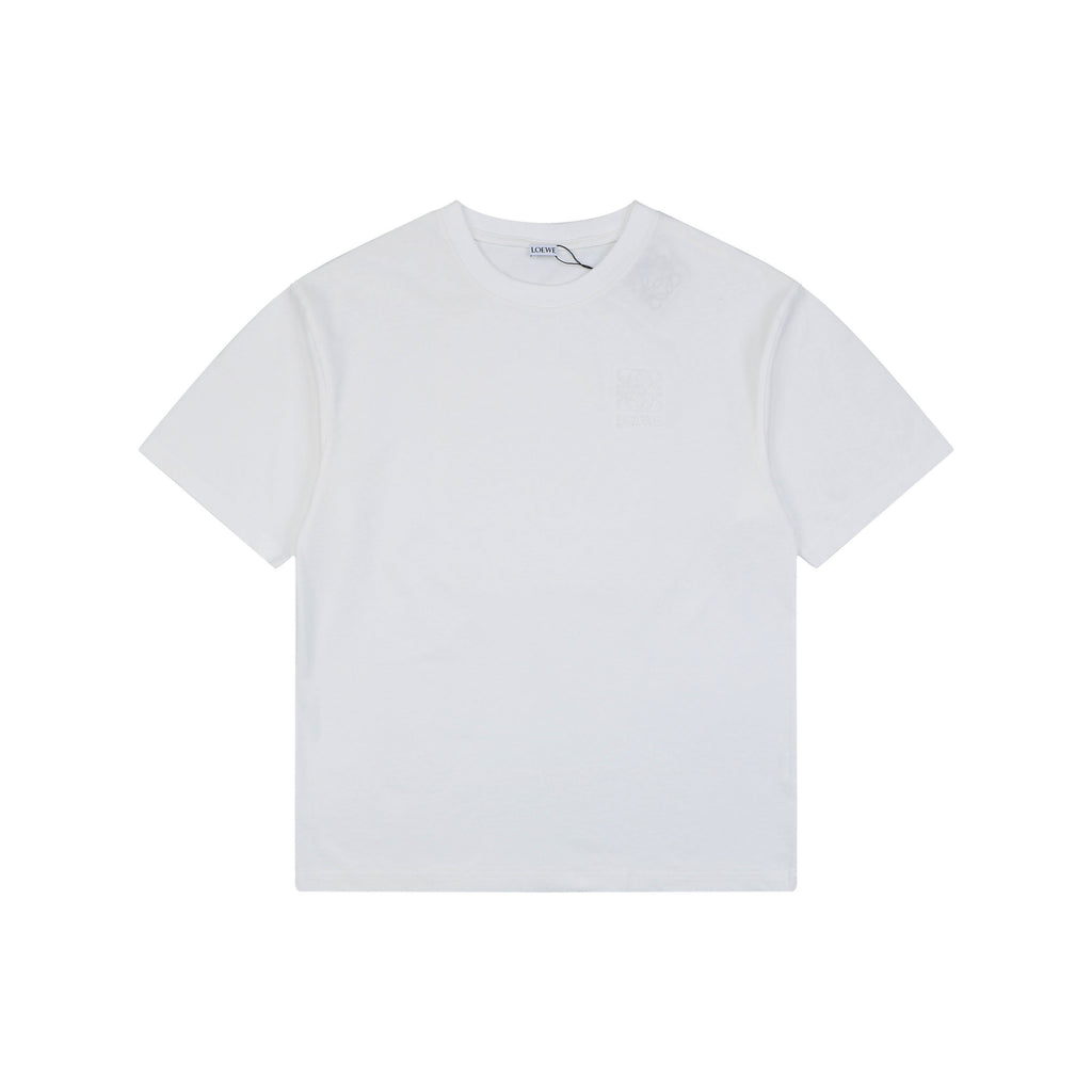 Loewe Chunky-Stitch Anagram Embroidered Tee — White