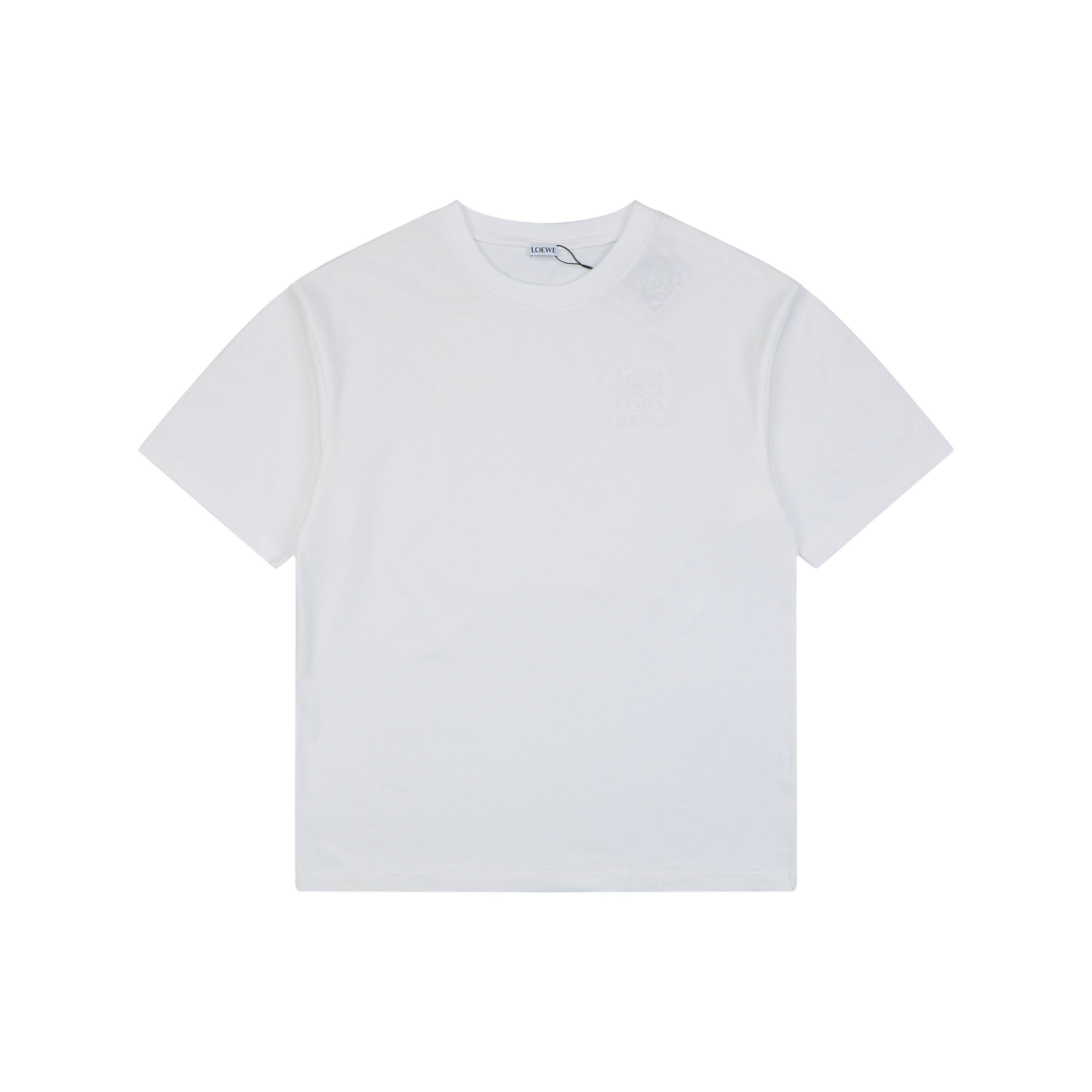 Loewe Chunky-Stitch Anagram Embroidered Tee — White