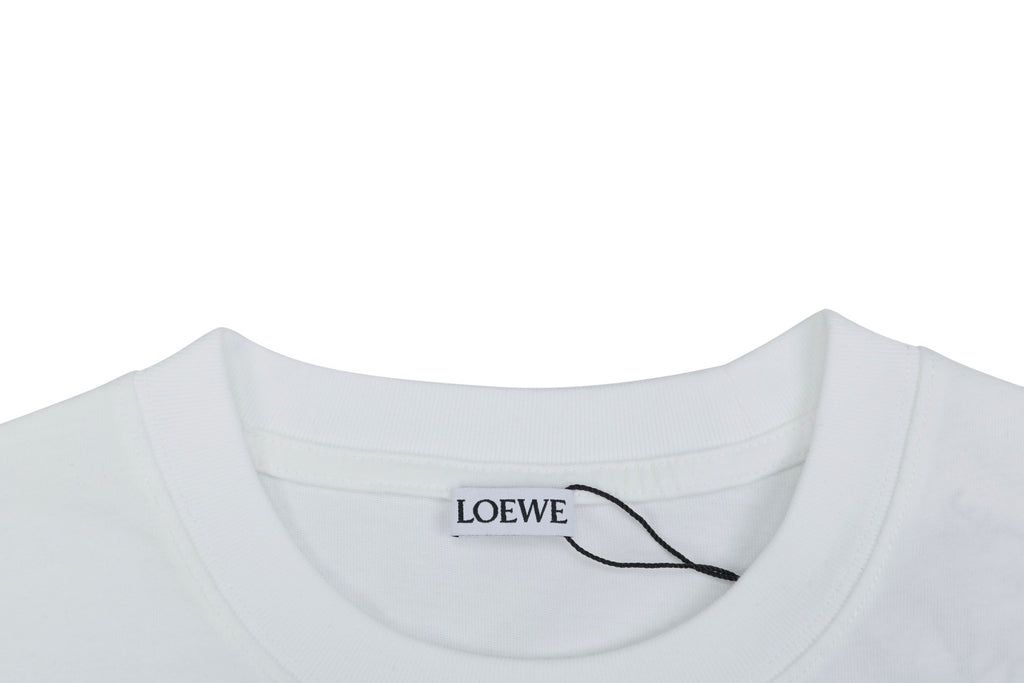 Loewe Chunky-Stitch Anagram Embroidered Tee — White