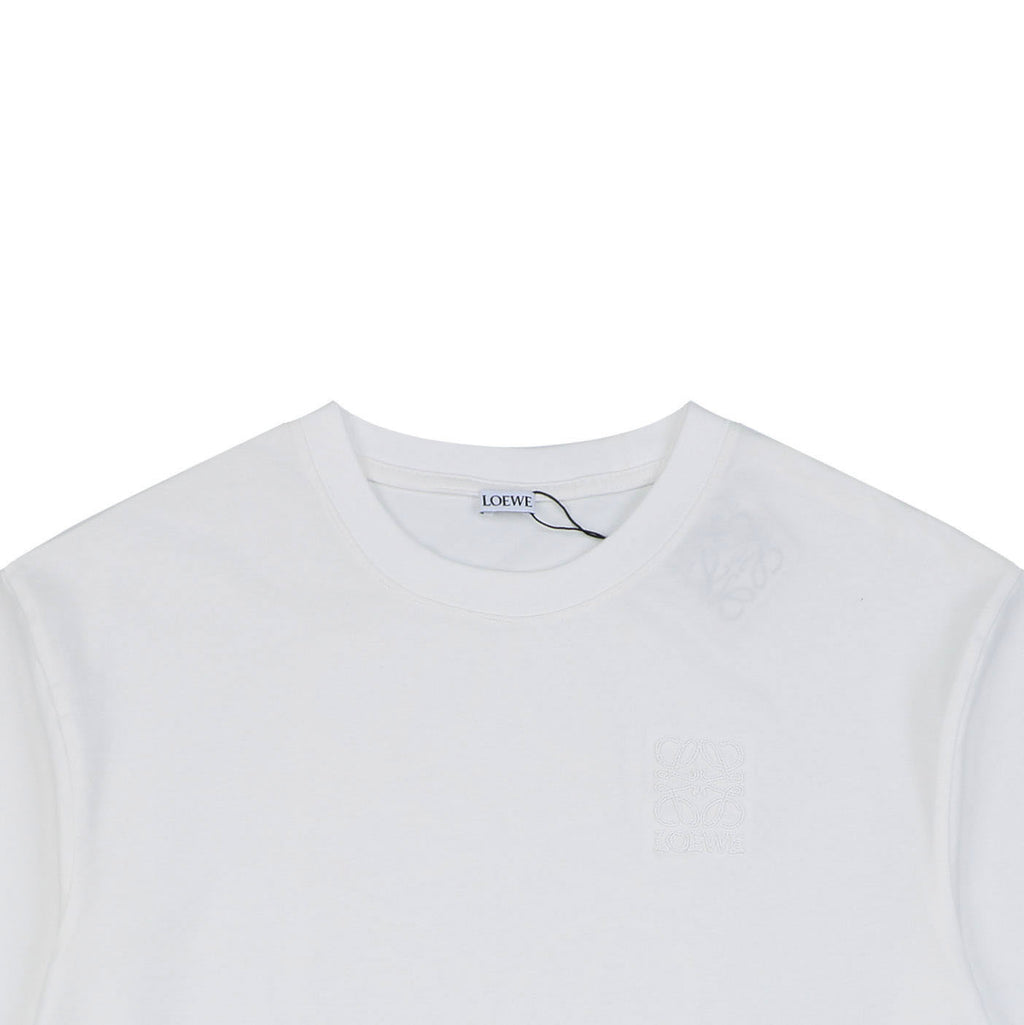 Loewe Chunky-Stitch Anagram Embroidered Tee — White
