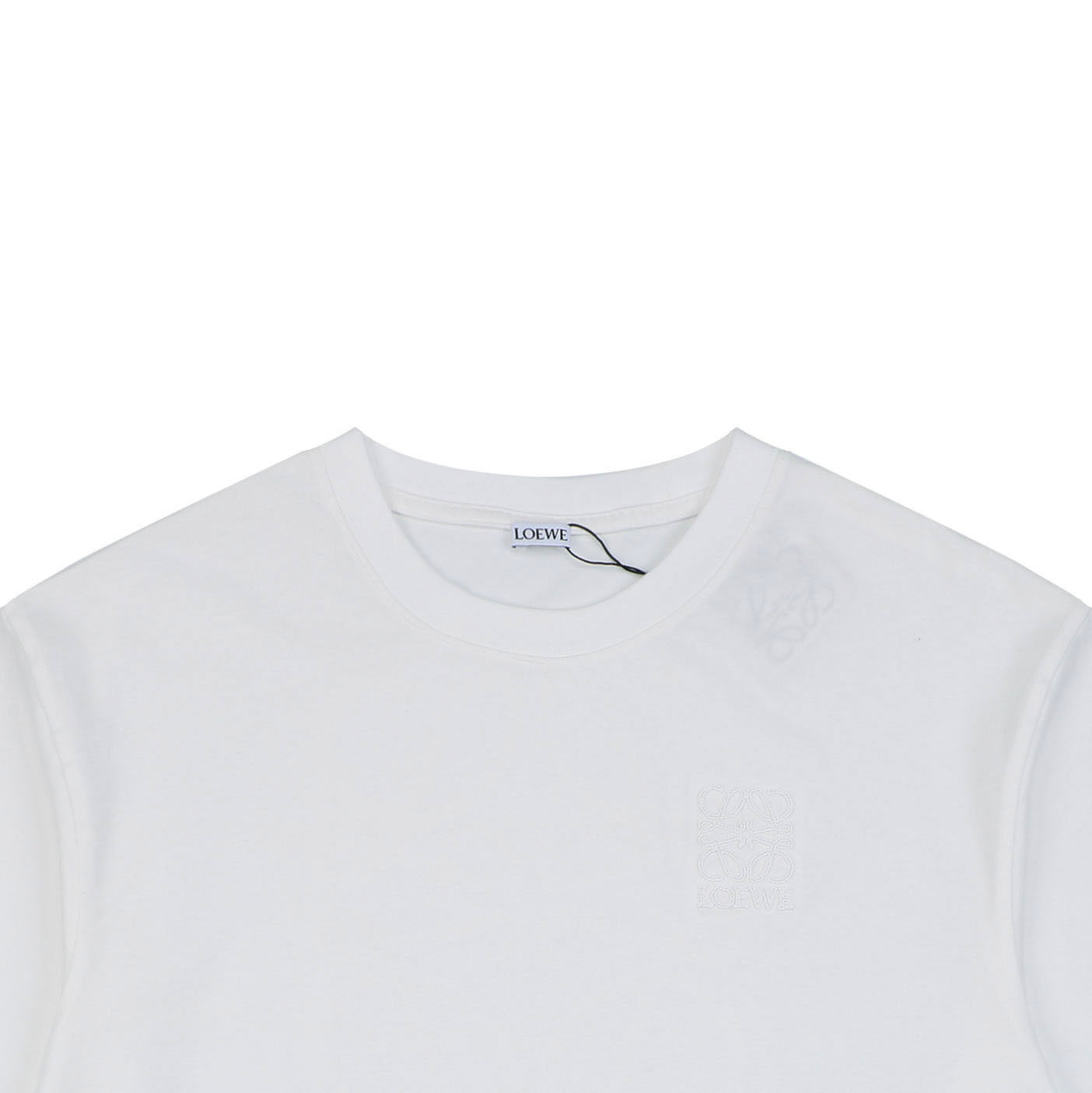 Loewe Chunky-Stitch Anagram Embroidered Tee — White