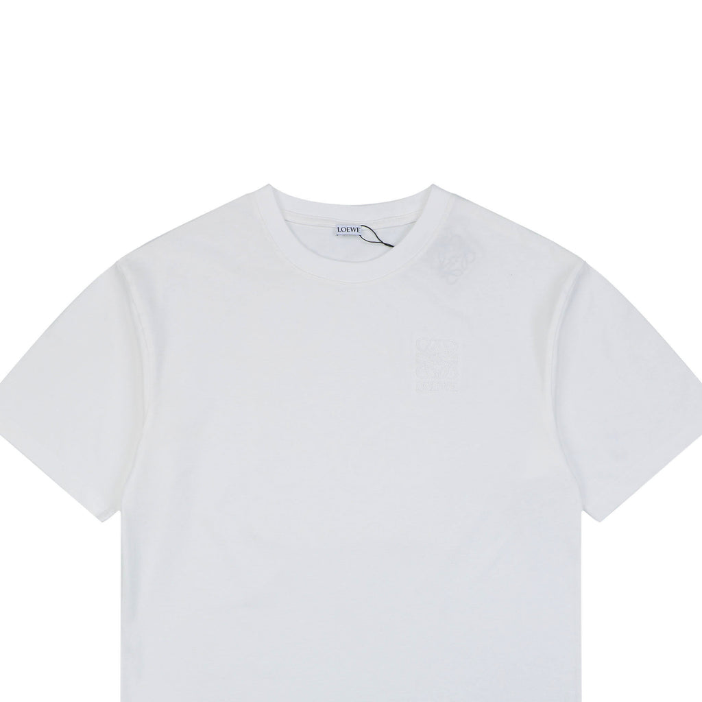 Loewe Chunky-Stitch Anagram Embroidered Tee — White