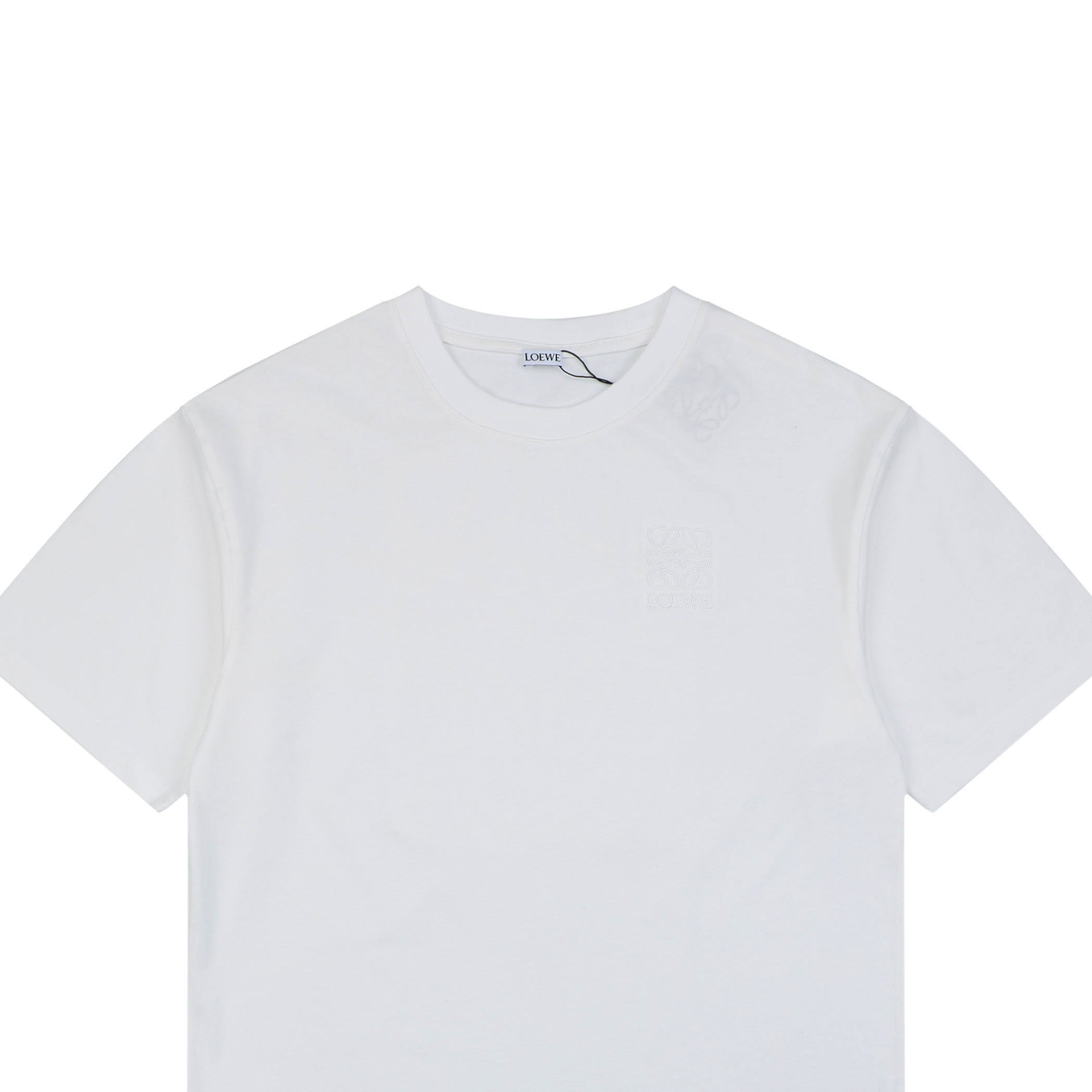 Loewe Chunky-Stitch Anagram Embroidered Tee — White