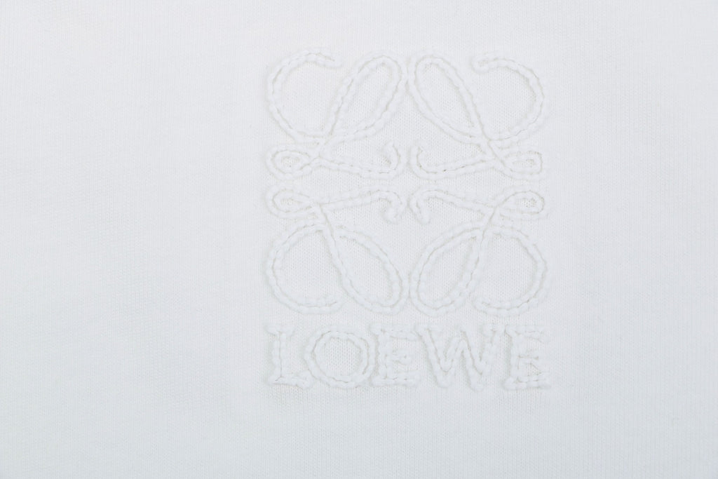 Loewe Chunky-Stitch Anagram Embroidered Tee — White