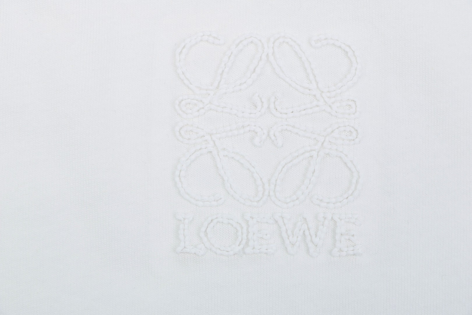 Loewe Chunky-Stitch Anagram Embroidered Tee — White