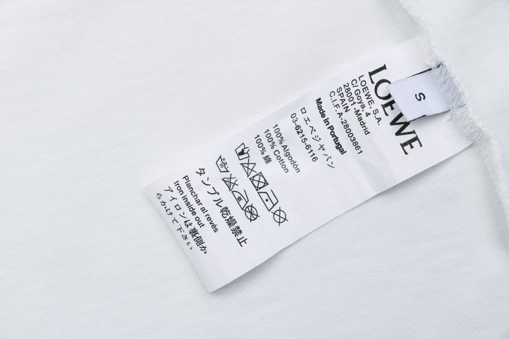 Loewe Chunky-Stitch Anagram Embroidered Tee — White