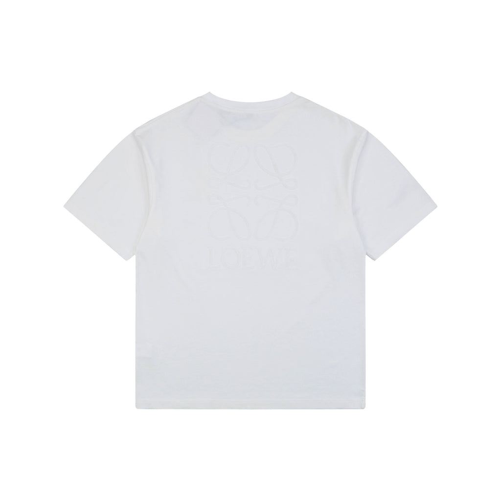 Loewe Chunky-Stitch Anagram Embroidered Tee — White