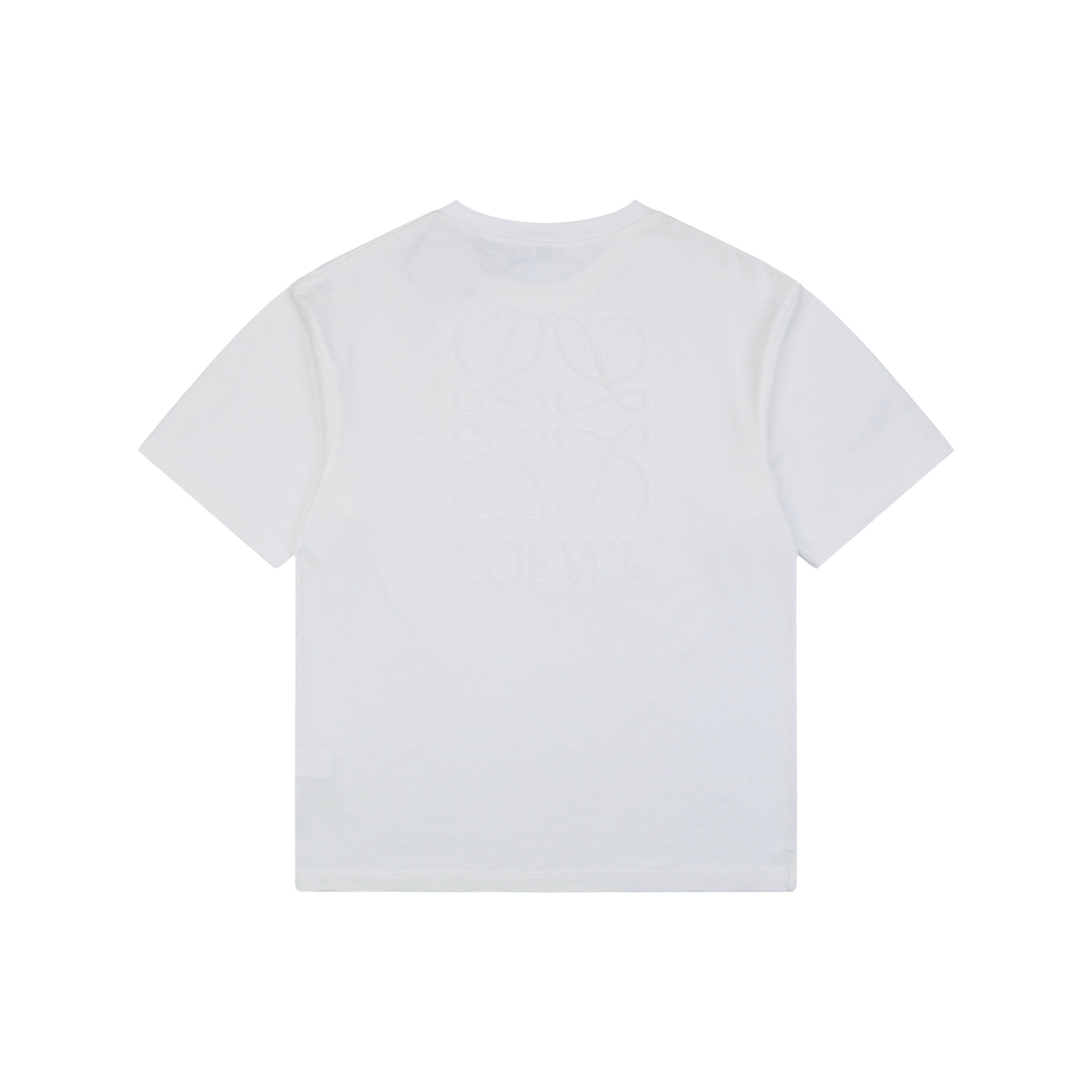Loewe Chunky-Stitch Anagram Embroidered Tee — White