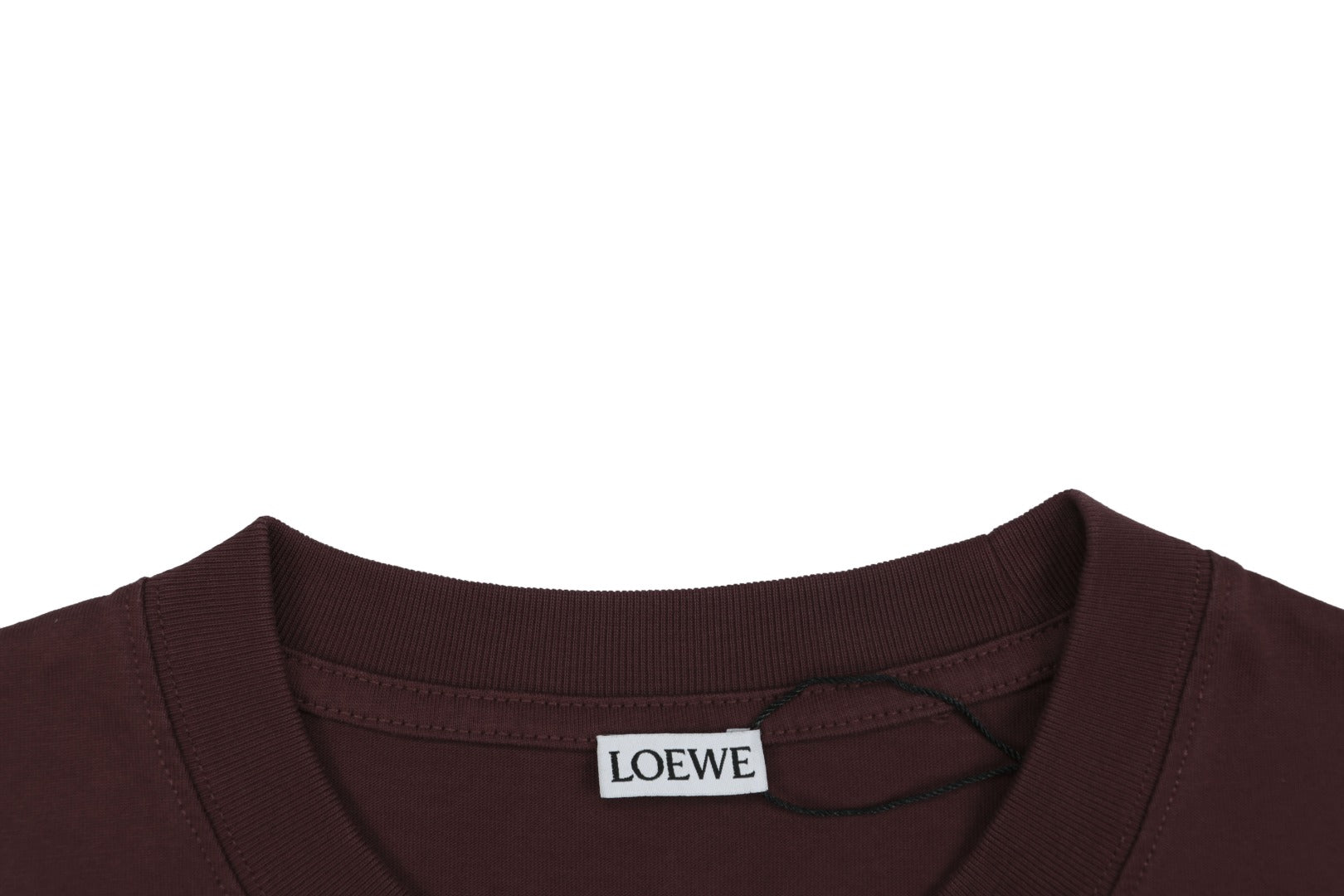 Loewe Chunky-Stitch Anagram Embroidered Tee — Dark Chocolate