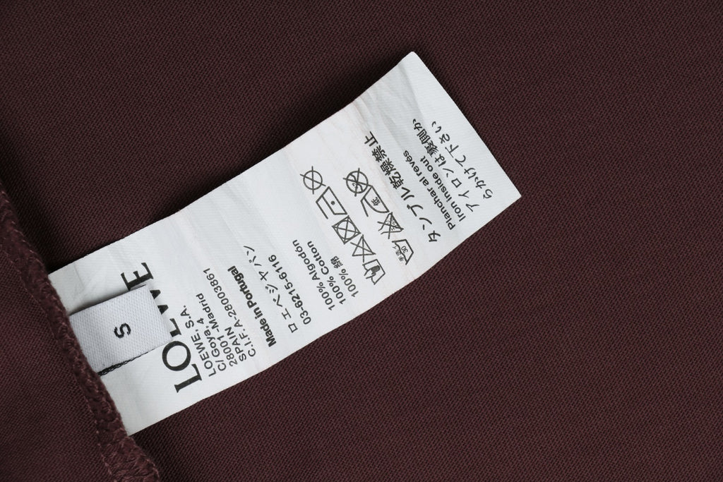 Loewe Chunky-Stitch Anagram Embroidered Tee — Dark Chocolate
