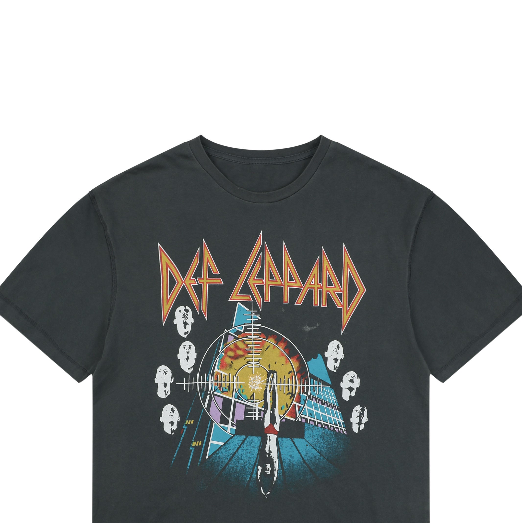 MadeWorn Def Leppard Rock Brigade Crowd Gaze Graphic Tee — Vintage Black