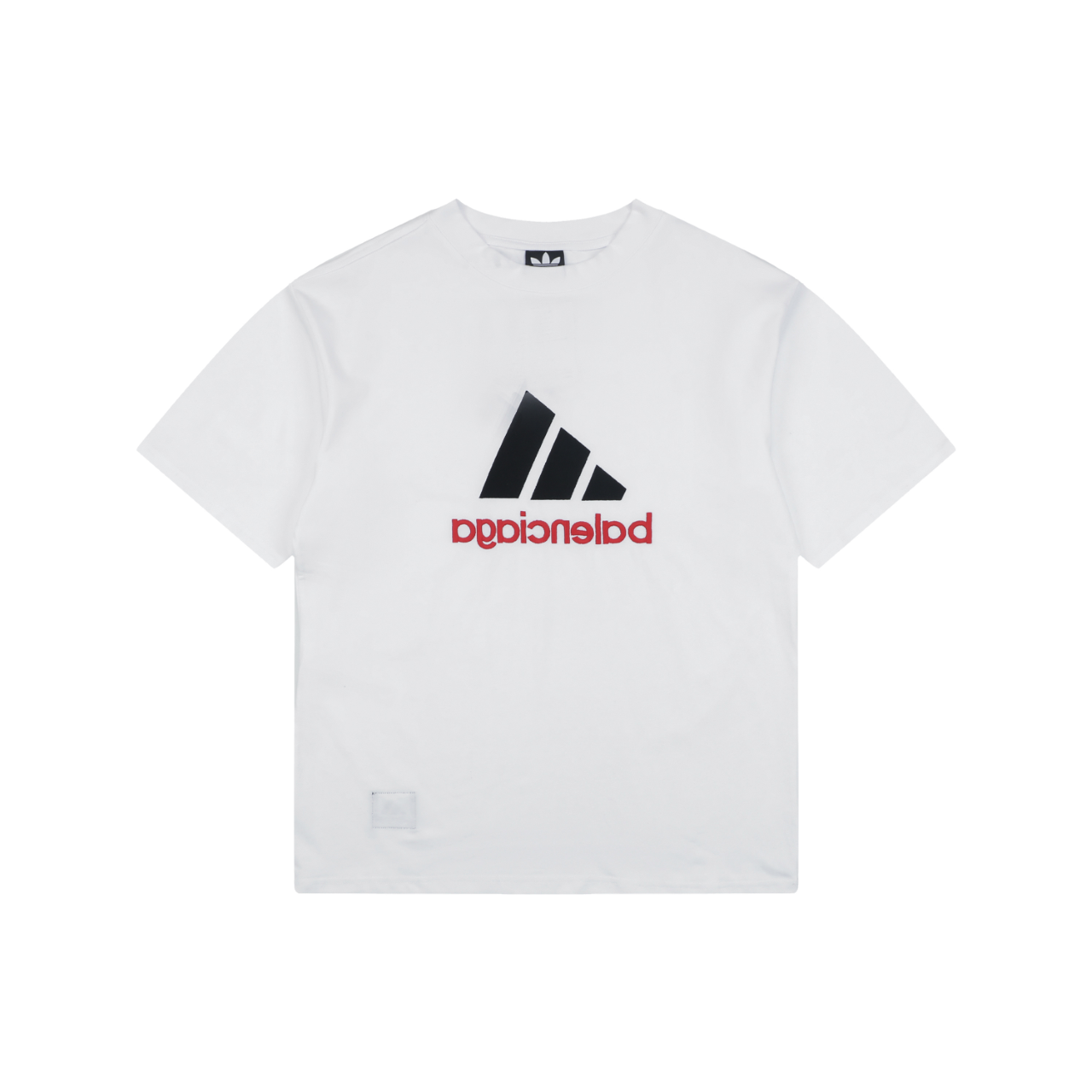 Balenciaga x Adidas Reversible Three-Stripes Logo Tee — White