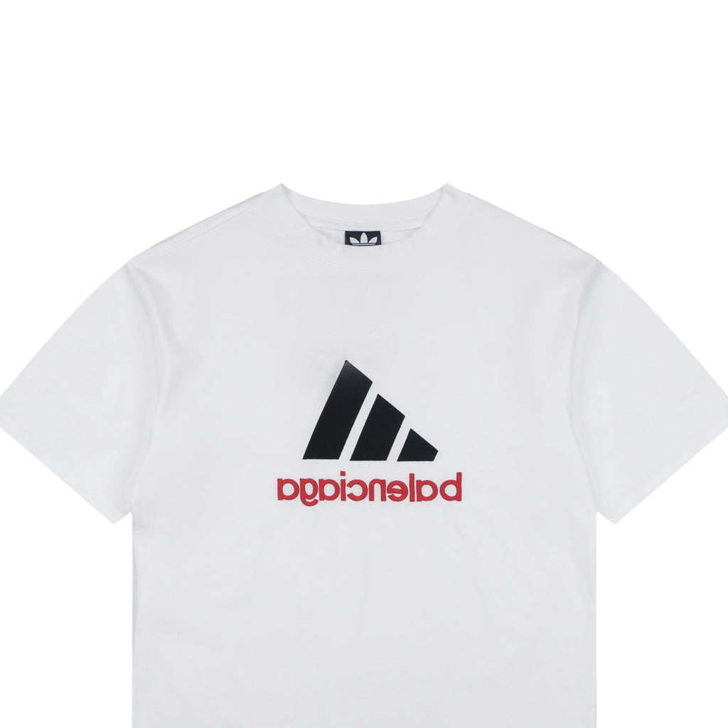 Balenciaga x Adidas Reversible Three-Stripes Logo Tee — White