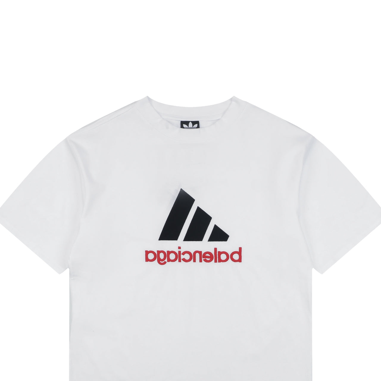 Balenciaga x Adidas Reversible Three-Stripes Logo Tee — White