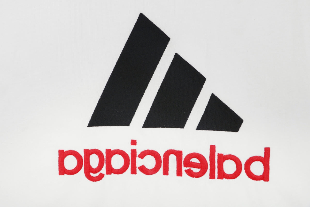 Balenciaga x Adidas Reversible Three-Stripes Logo Tee — White