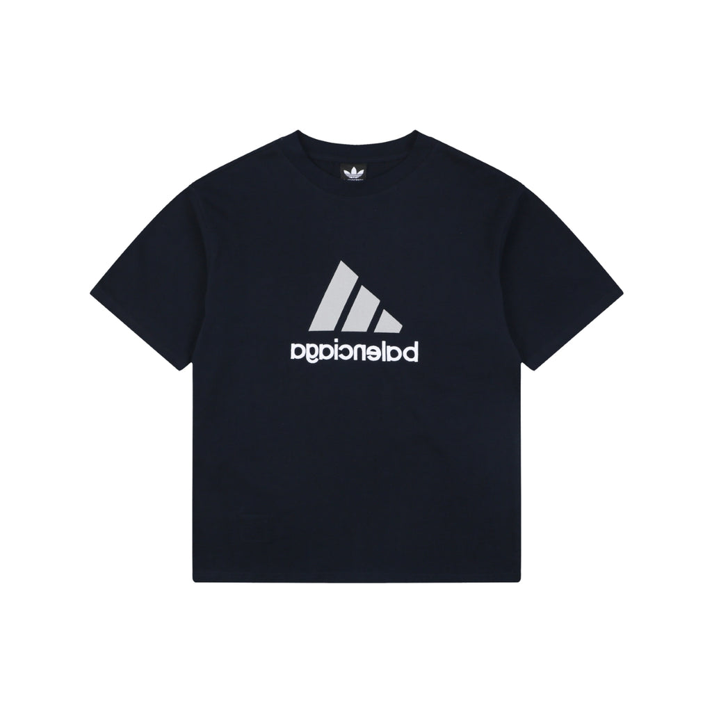 Balenciaga x Adidas Reversible Three-Stripes Logo Tee — Black/White