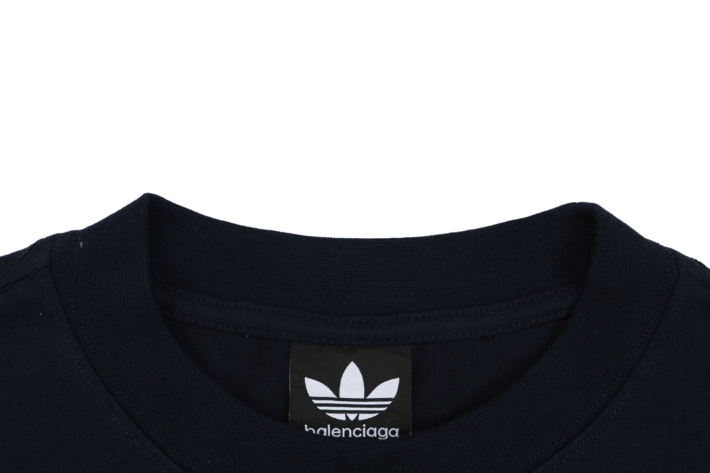 Balenciaga x Adidas Reversible Three-Stripes Logo Tee — Black/White