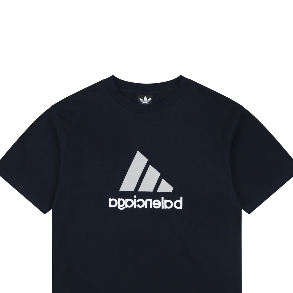 Balenciaga x Adidas Reversible Three-Stripes Logo Tee — Black/White