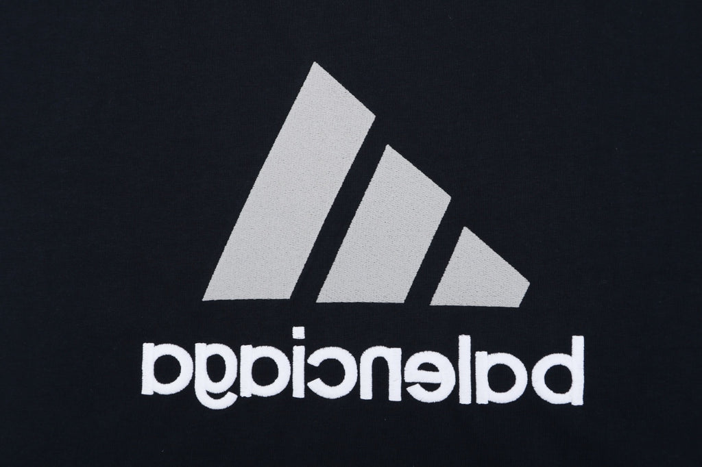 Balenciaga x Adidas Reversible Three-Stripes Logo Tee — Black/White