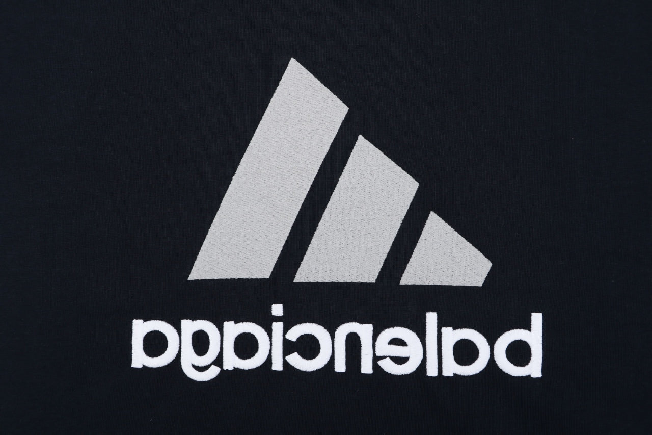 Balenciaga x Adidas Reversible Three-Stripes Logo Tee — Black/White
